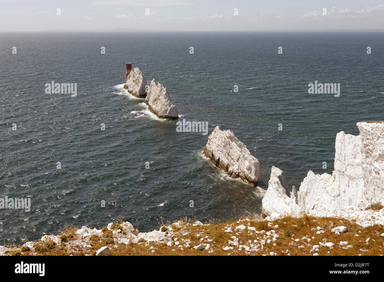 The chalk stacks of The Needles, Isle of Wight, England Stock Photo - Alamy