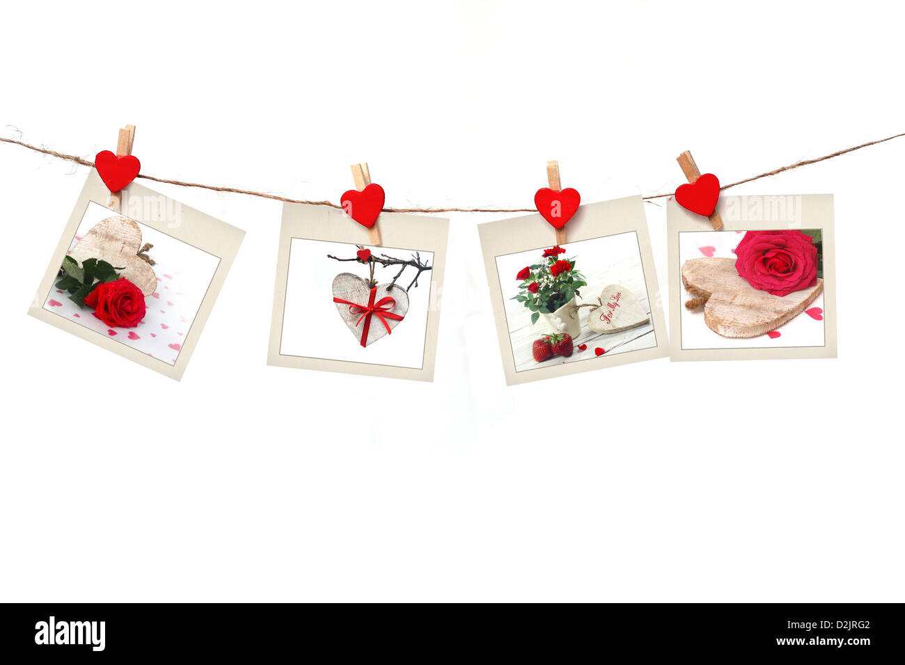 paper hanging on the clothesline Stock Photo Alamy