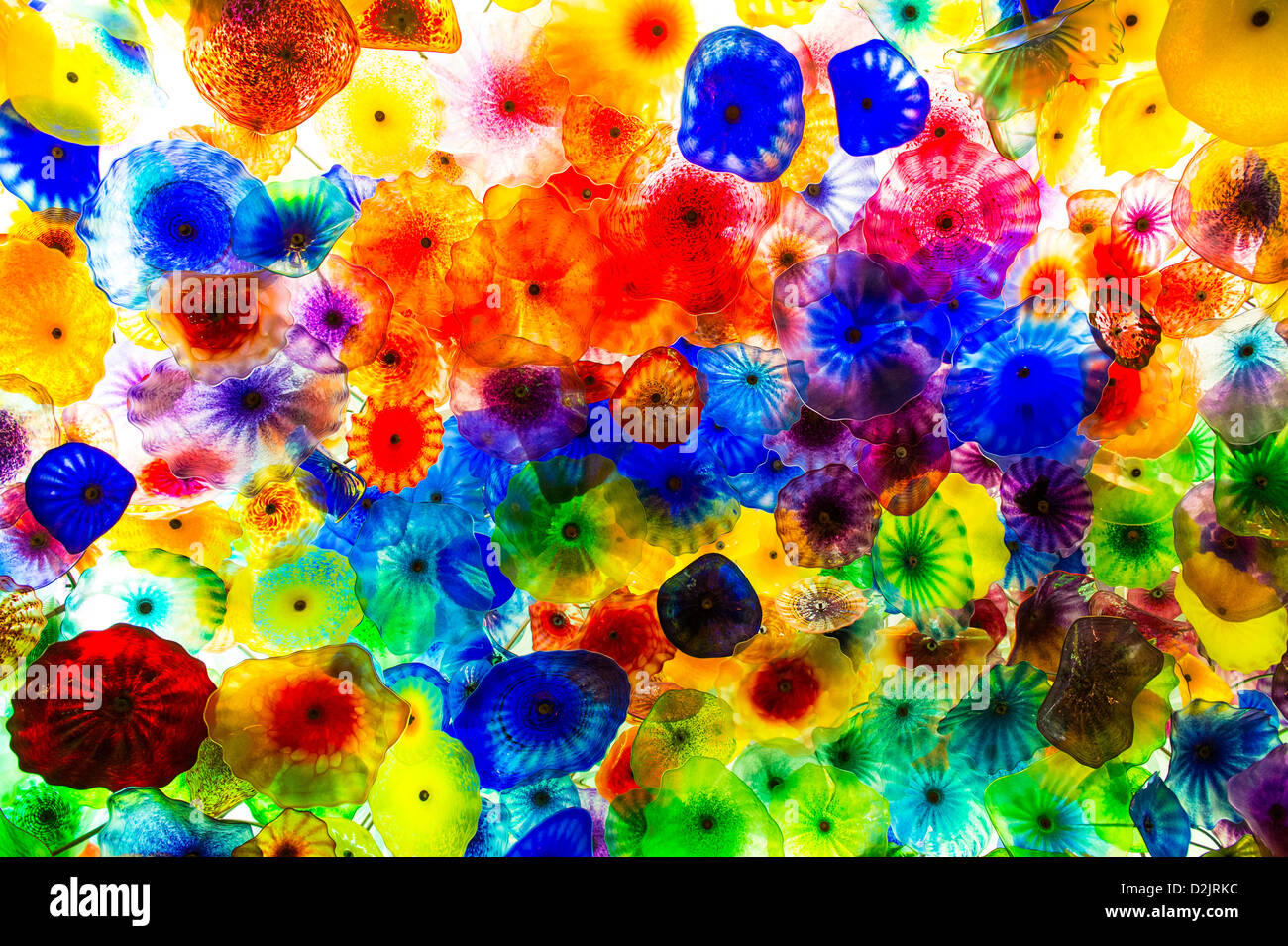 The Hand Blown Glass Flower Ceiling at the Bellagio Hotel in Las Vegas Stock Photo Alamy
