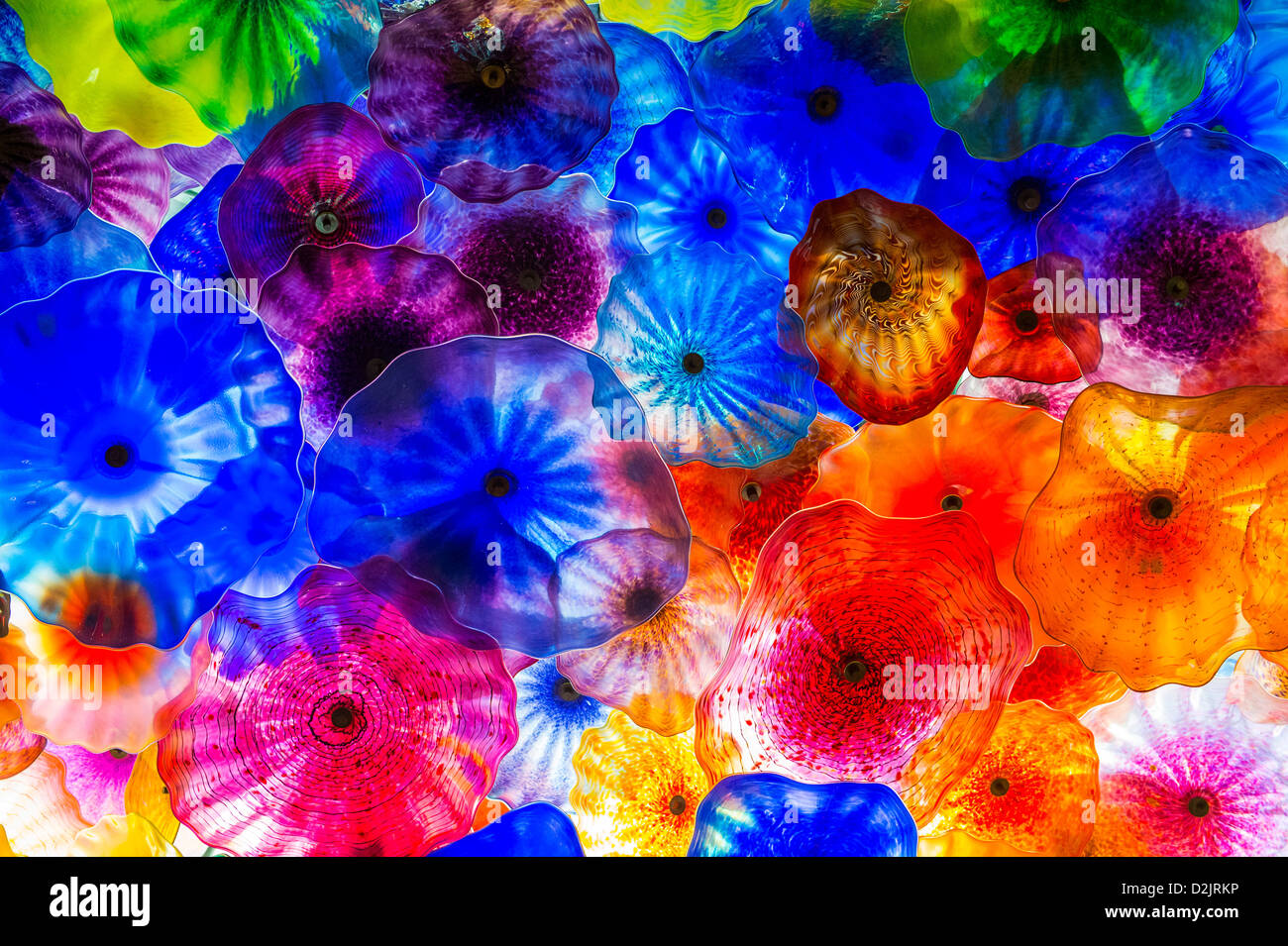 The Hand Blown Glass Flower Ceiling at the Bellagio Hotel in Las Vegas