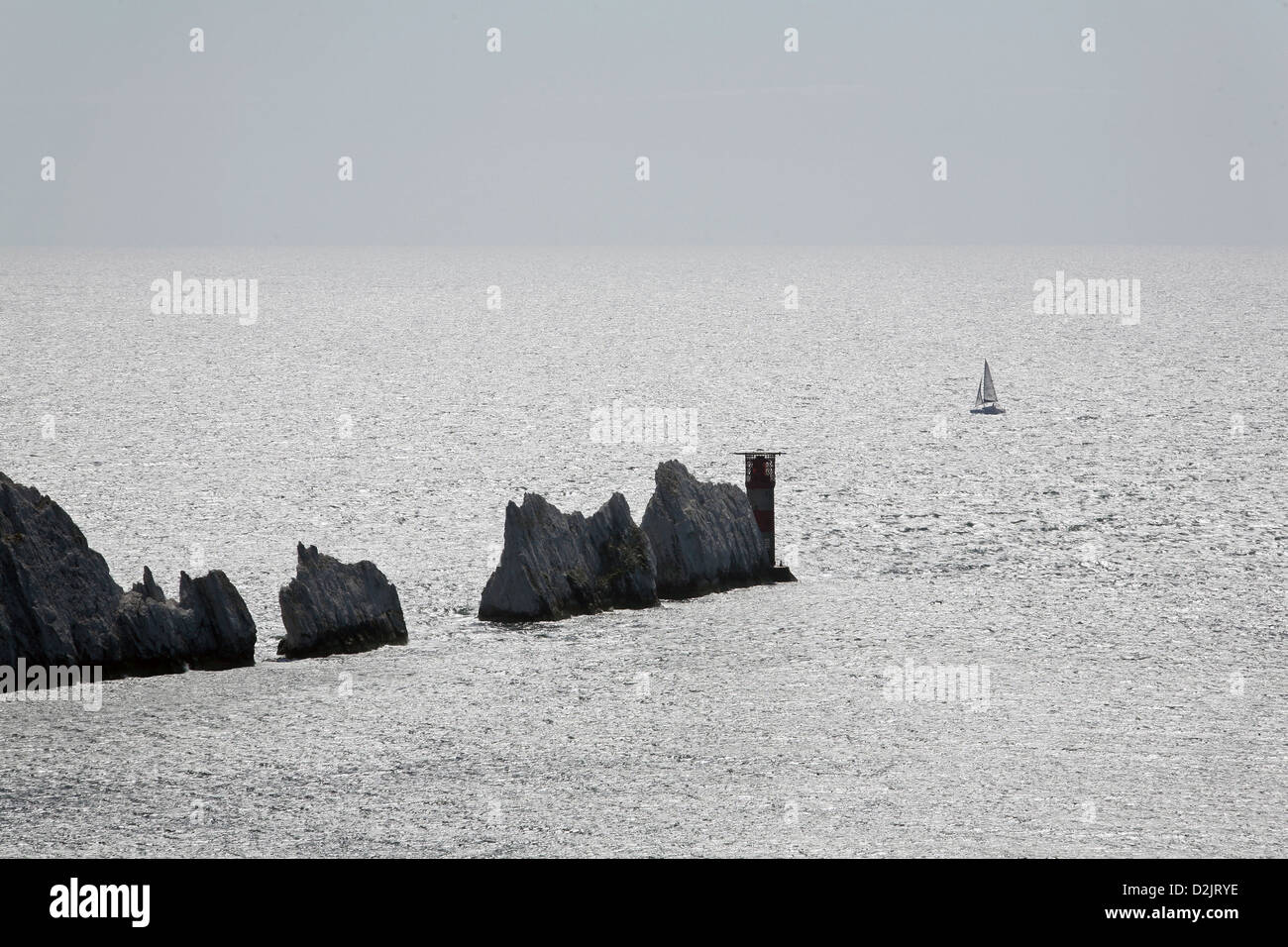 The chalk stacks of The Needles, Isle of Wight, England Stock Photo Alamy
