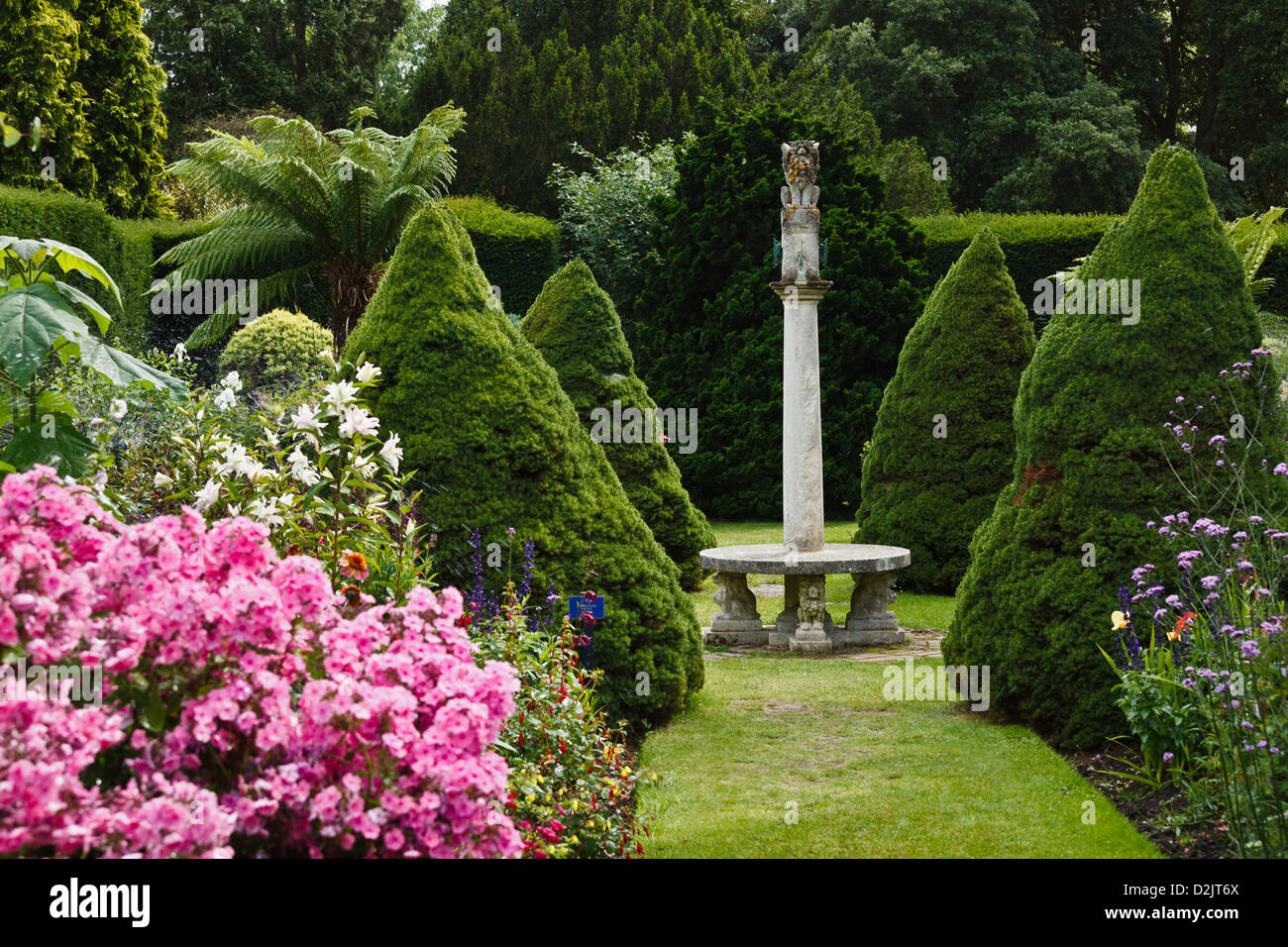 The Sundial Garden, Exbury Gardens, New Forest, Hampshire, England Stock Photo