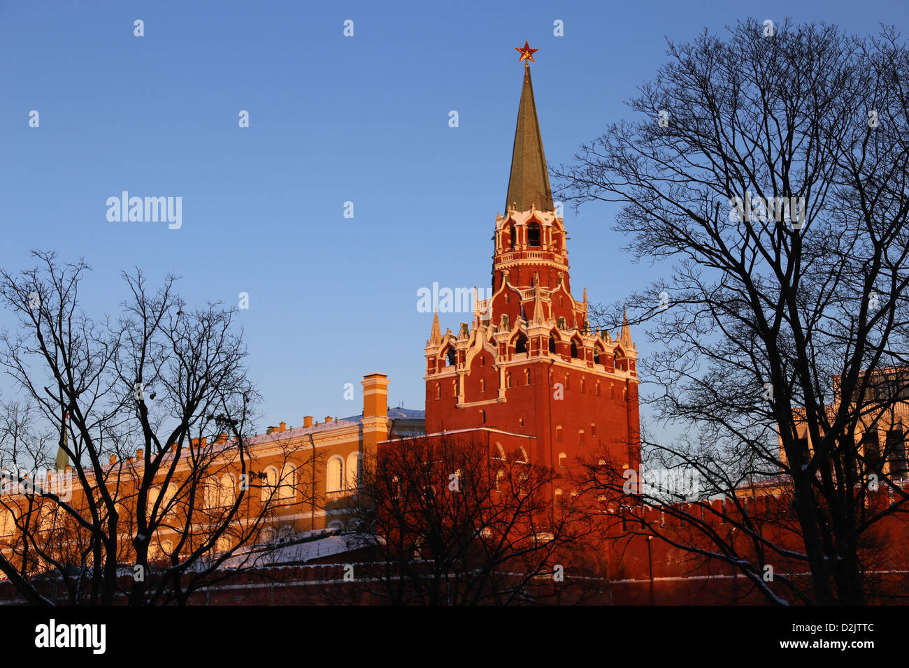 The Trinity Tower of Moscow Kremlin Stock Photo