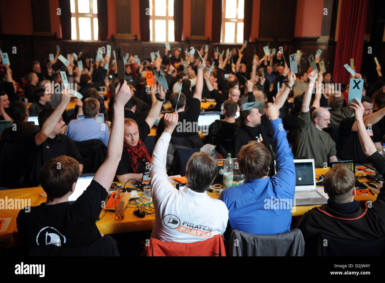 Berlin, Germany, national general meeting of the Pirate Party Stock Photo