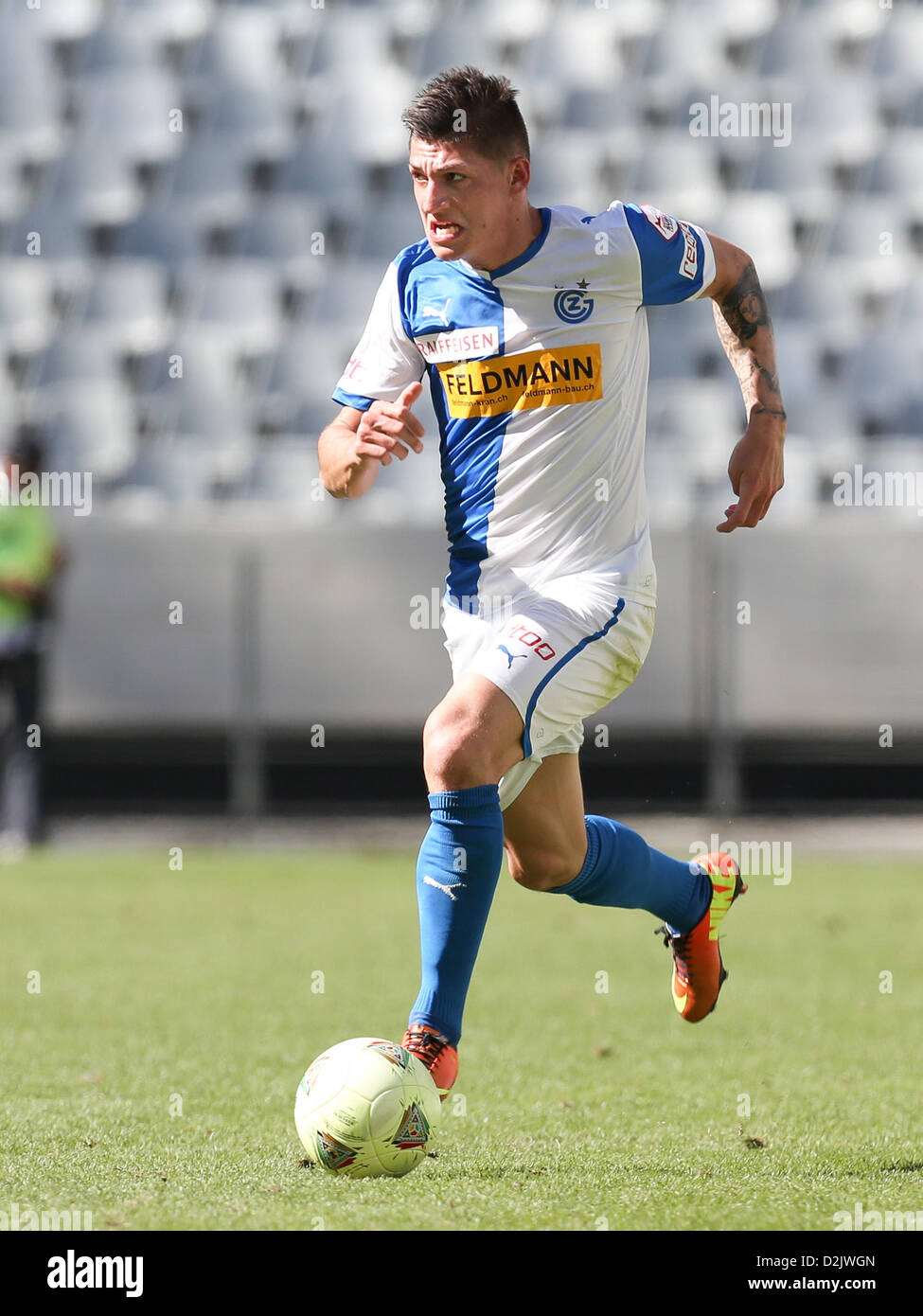 CAPE TOWN, South Africa - Saturday 26 January 2013, Steven Zuber of Grasshopper Club Zurich during the soccer/football match Grasshopper Club Zurich (Switzerland) and Ajax Cape Town at the Cape Town stadium. Photo by Roger Sedres/ImageSA/ Alamy Live News Stock Photo