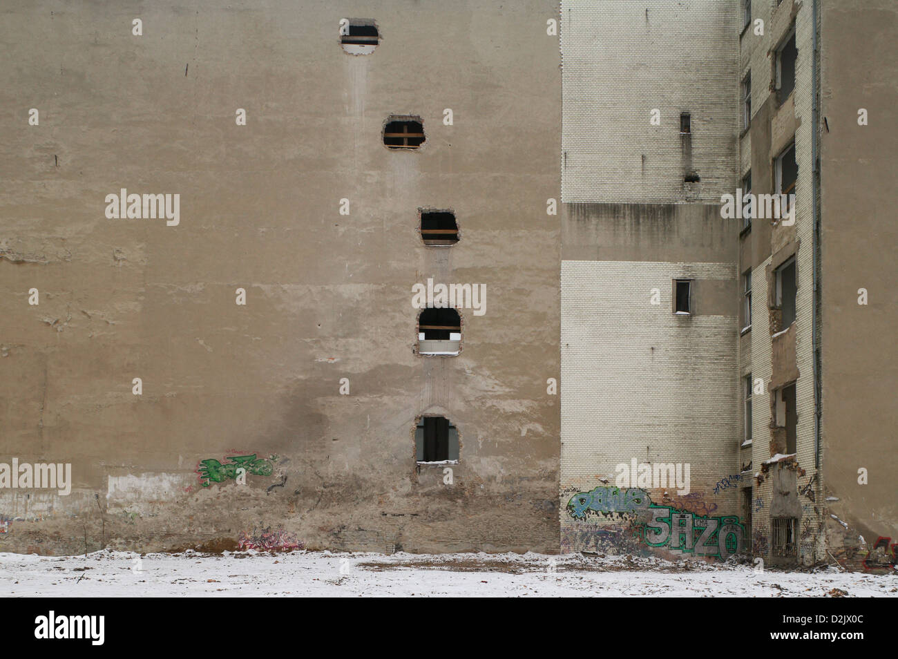 Berlin, Germany, a fire wall with provisional Wanddruchbruechen Stock Photo