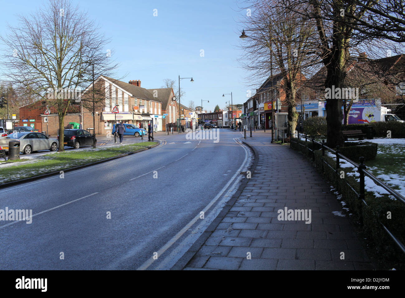 View looking north east towards Abbots Langley High Street Stock Photo