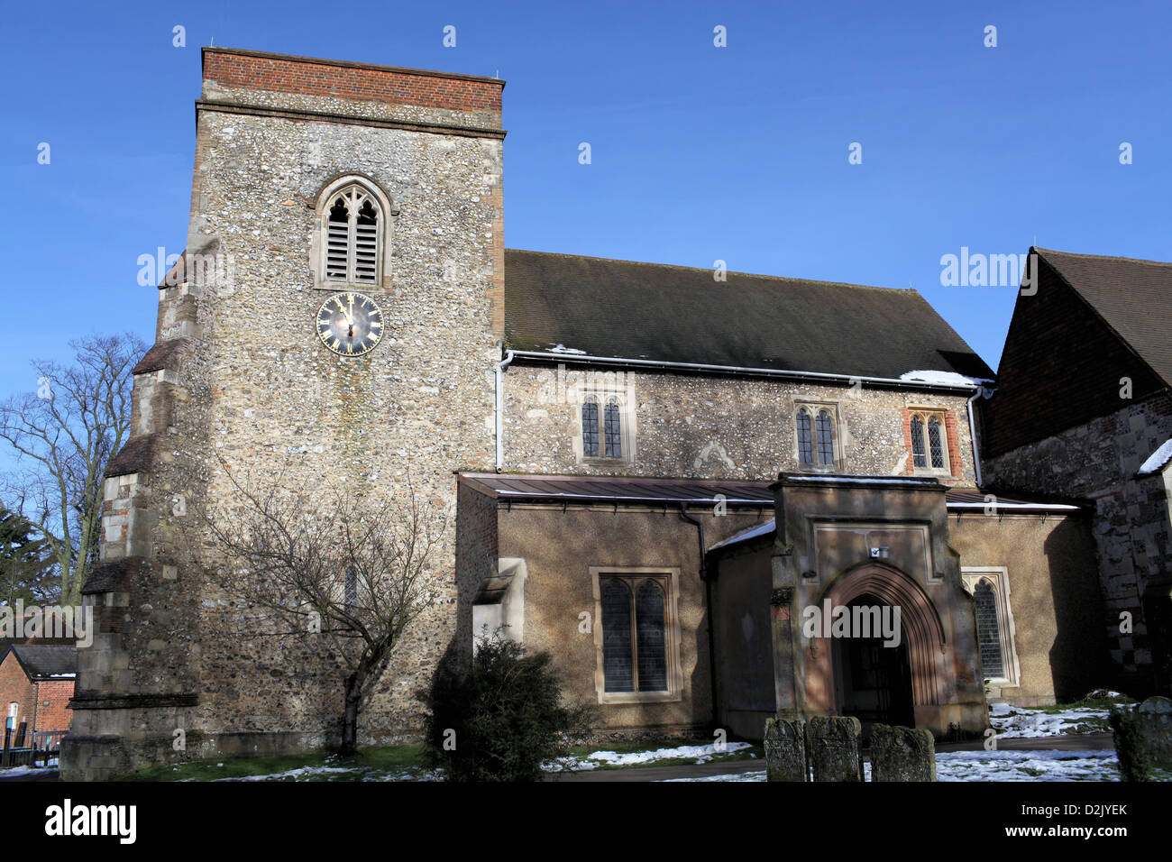 St Lawrence parish church in Abbots Langley, Hertfordshire Stock Photo