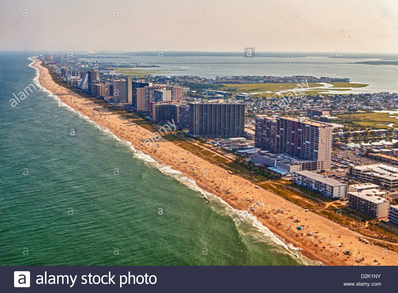 Aerial view of Ocean City MD located on the East Coast of Maryland