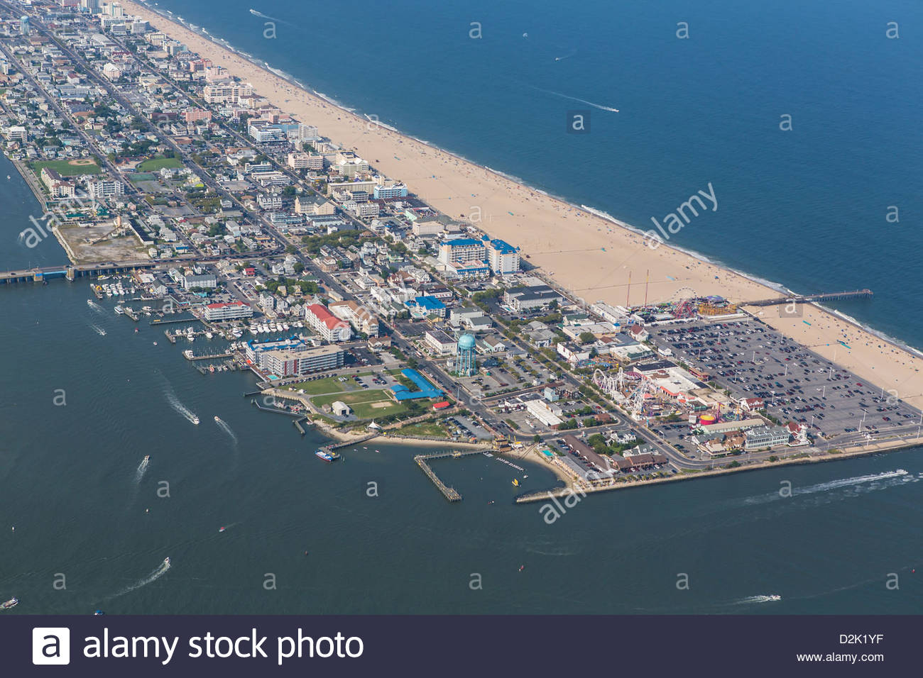 aerial view of ocean city md located on the east coast of maryland D2K1YF