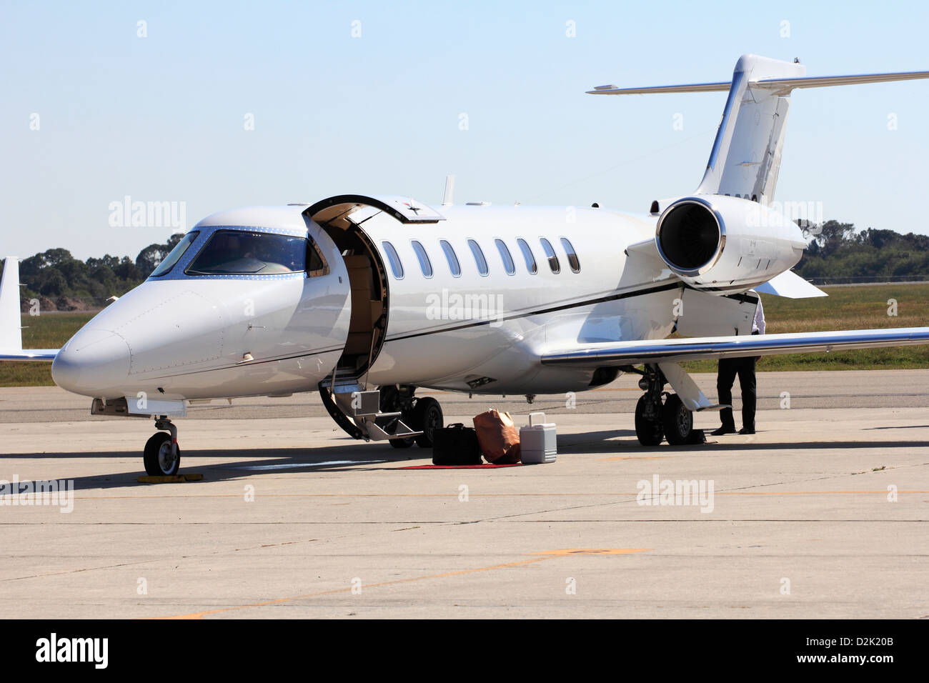 A Learjet 45 business jet aircraft Stock Photo