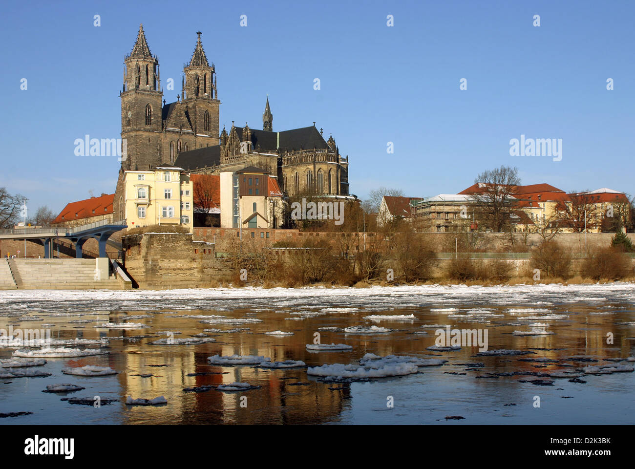 Magdeburg, Germany, the Cathedral of Magdeburg on the Elbe Stock Photo