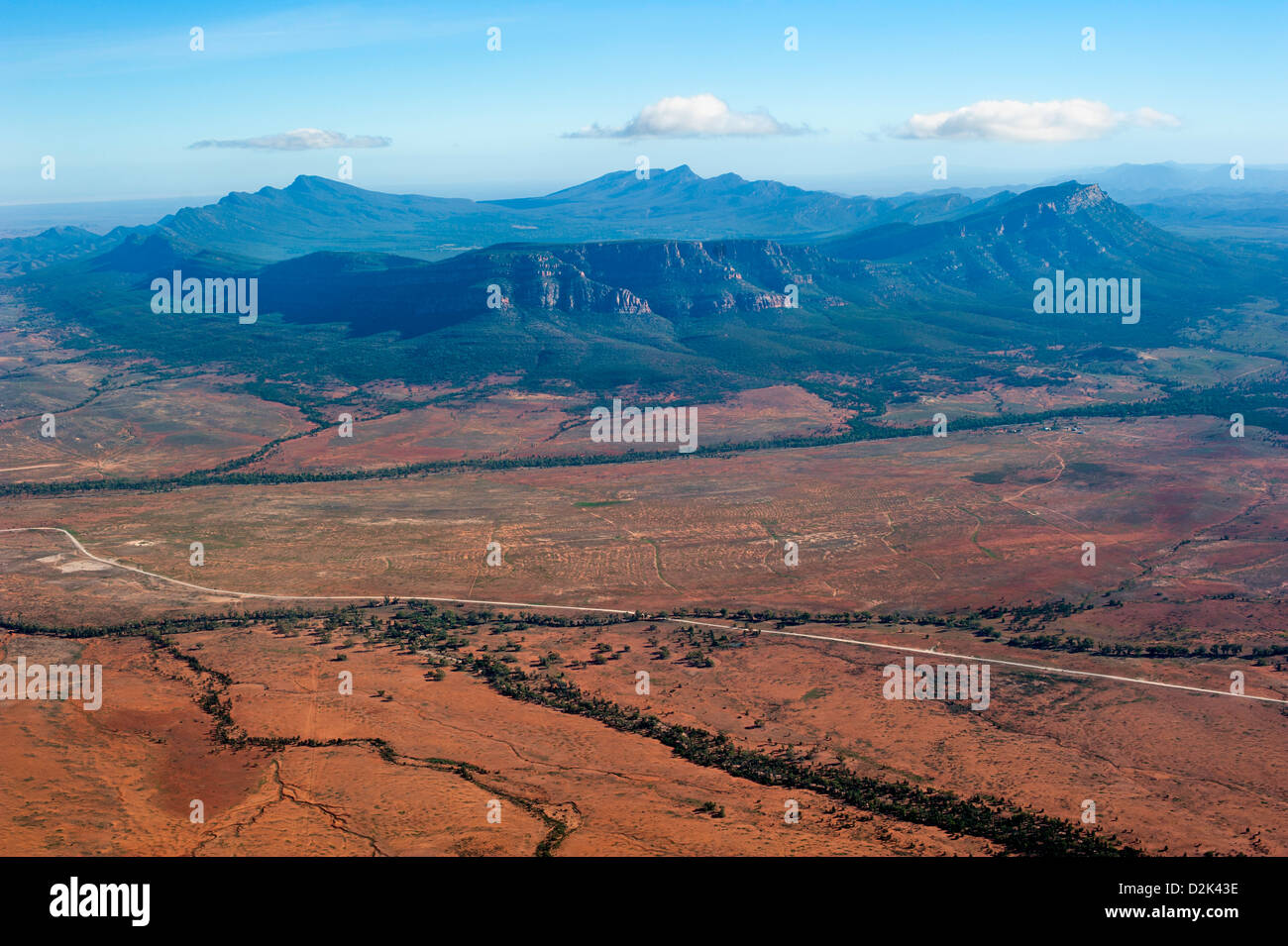 An aerial view of the majestic Wilpena Pound in the Flinders Ranges ...