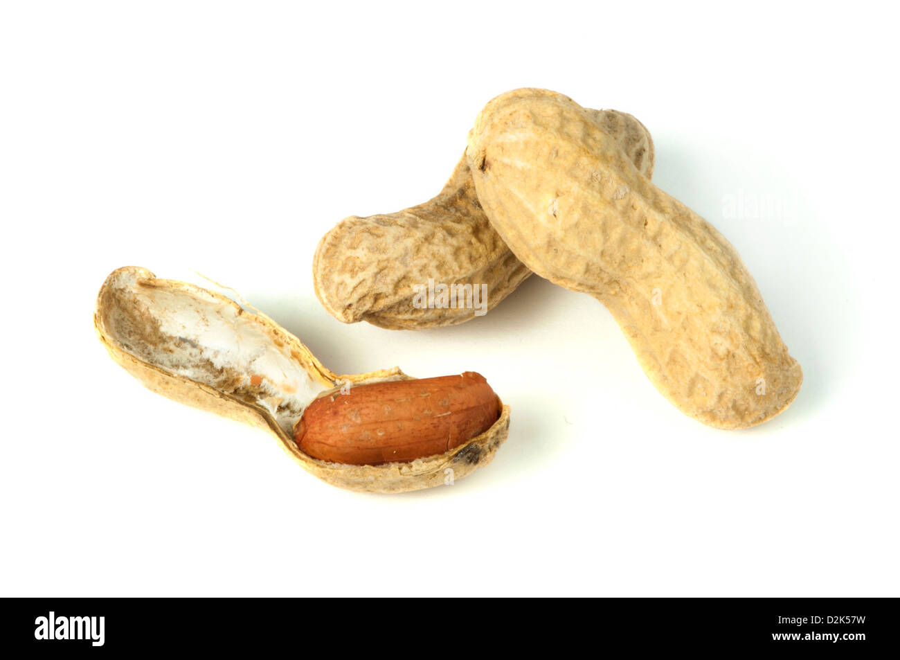 Raw peanuts in shells and shelled peanuts white isolated Stock Photo Alamy
