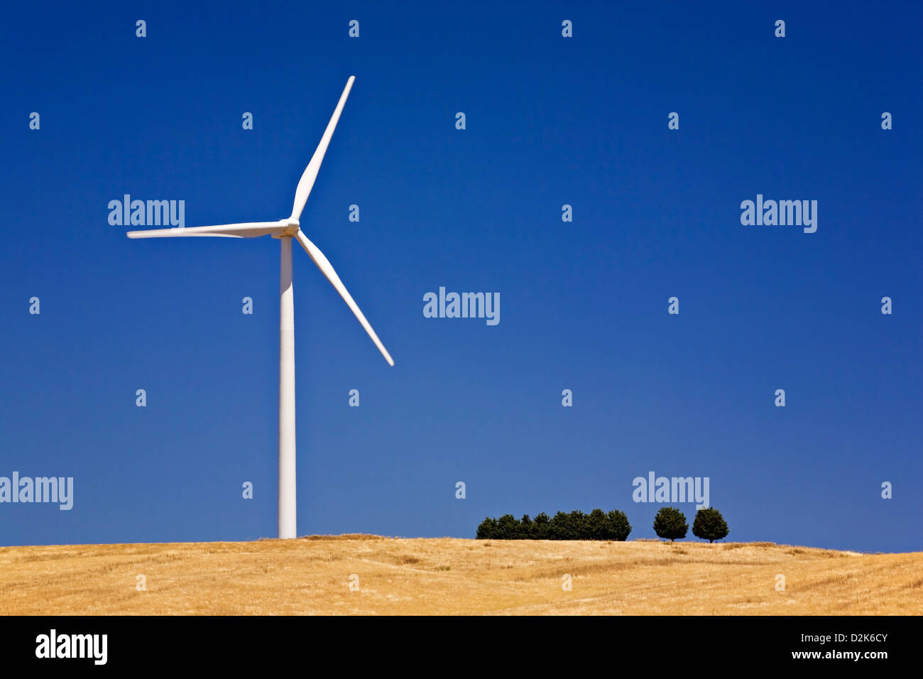 Eco friendly Wind Turbine Farm in Learmonth Victoria Australia. Stock Photo