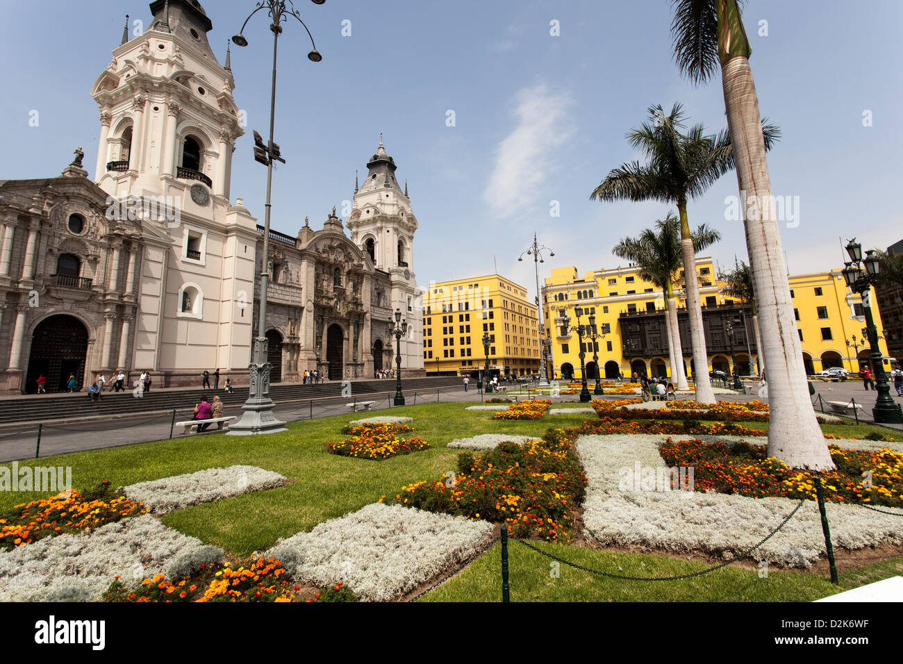 Lima Peru Main Square Plaza Mayor Plaza De Armas Lima Cathedral 
