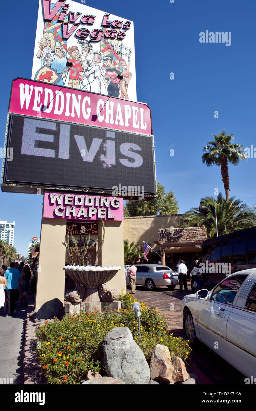 VIVA LAS VEGAS WEDDING CHAPEL IN DOWNTOWN LAS VEGAS , OCTOBER 2010 Stock Photo
