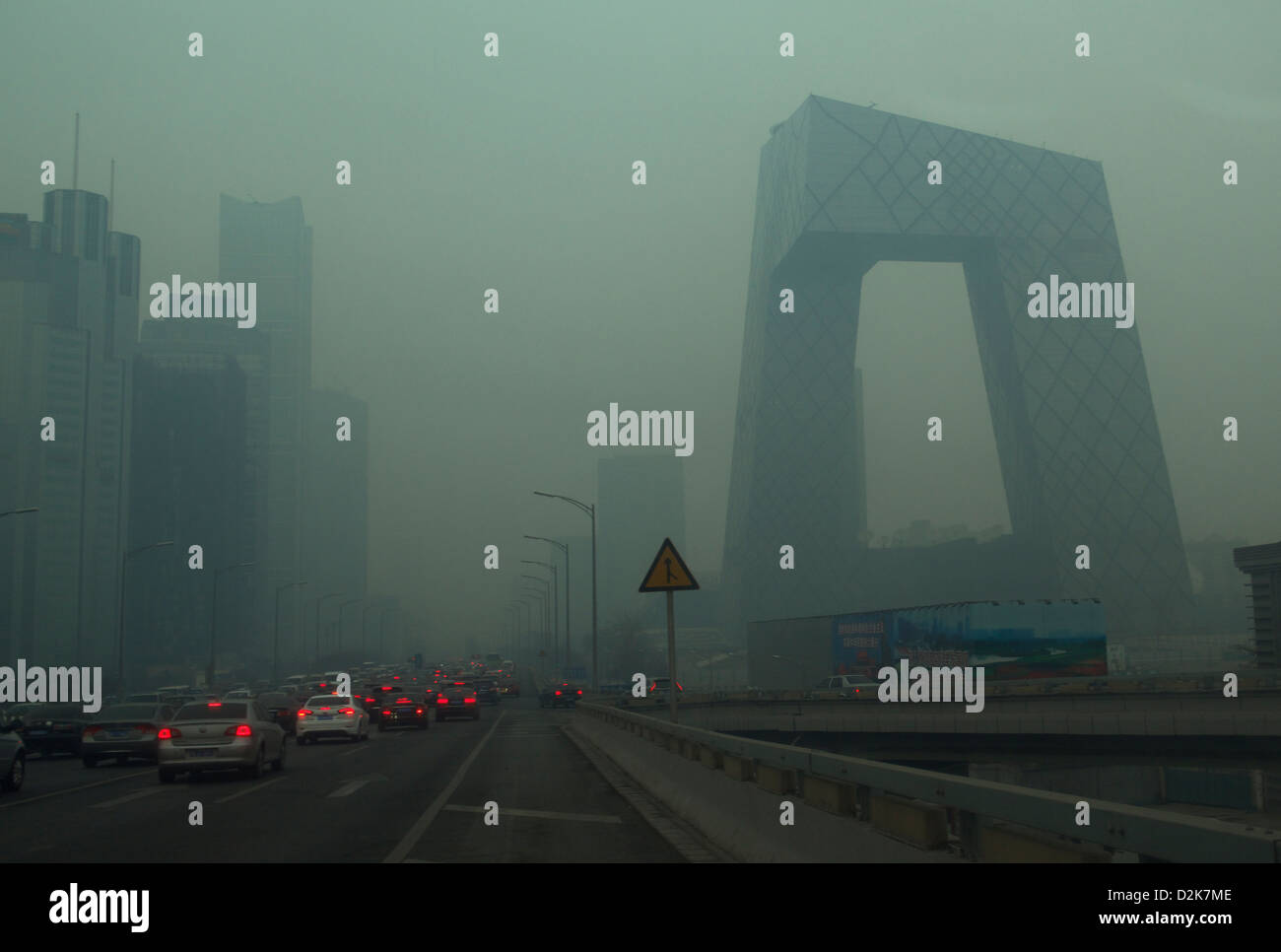 Air pollution in Beijing. 27-Jan-2013 Stock Photo
