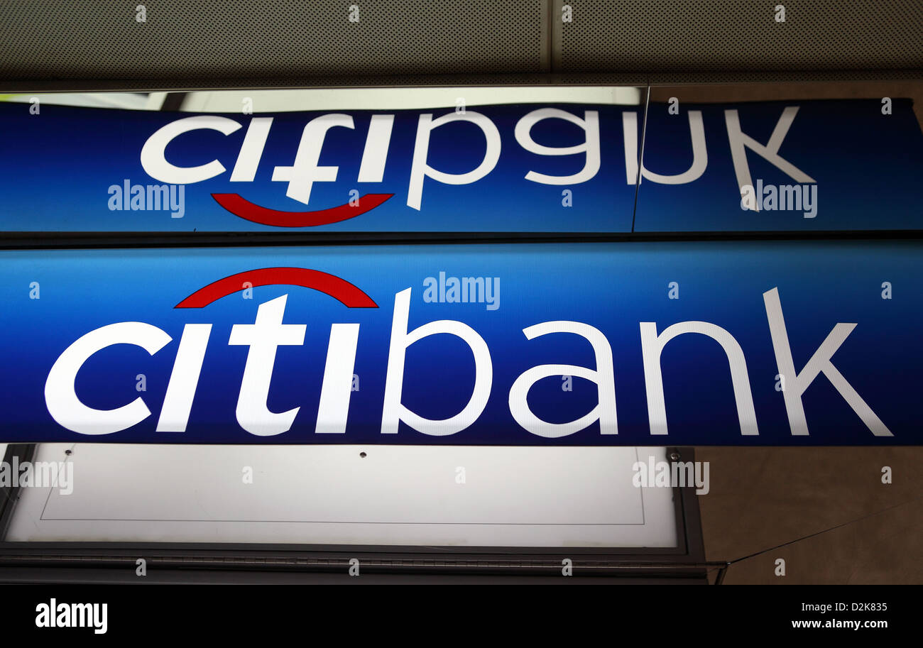 Hong Kong, China, Citi Bank logo Stock Photo