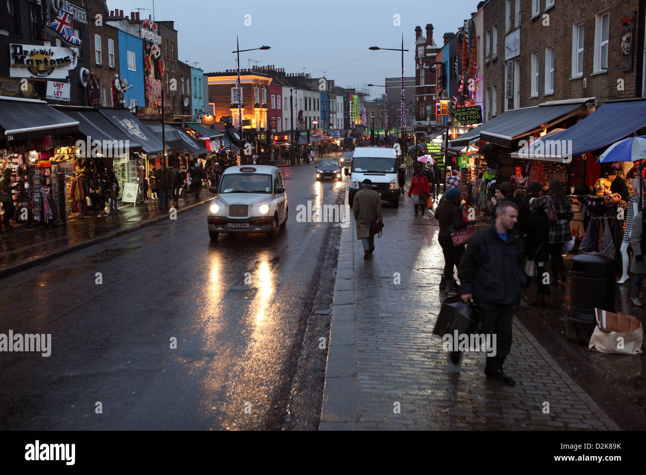 London, United Kingdom, view Camden High Street at dusk Stock Photo