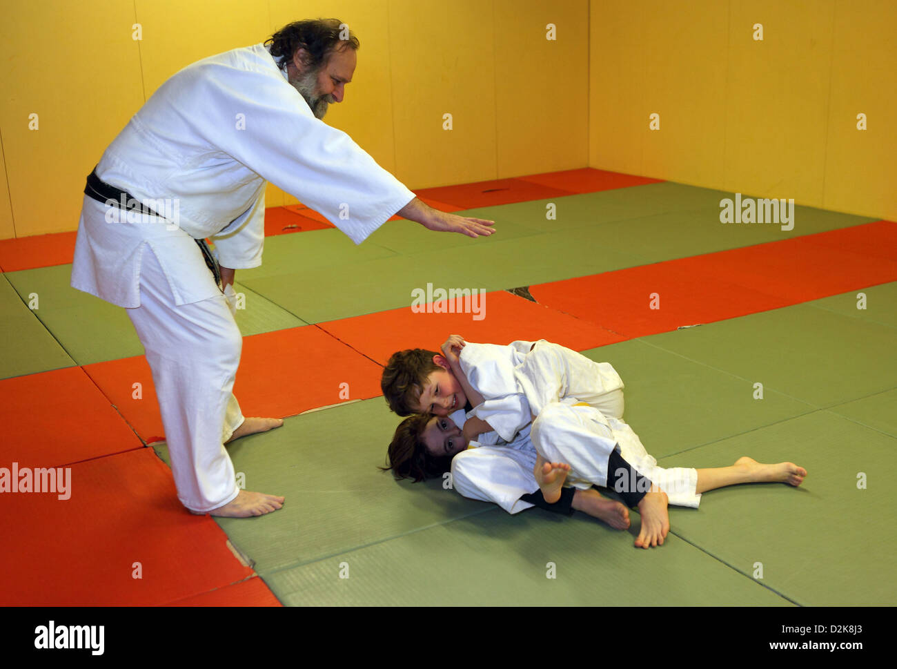 Berlin, Germany, judo teacher gives his students instructions Stock Photo Alamy