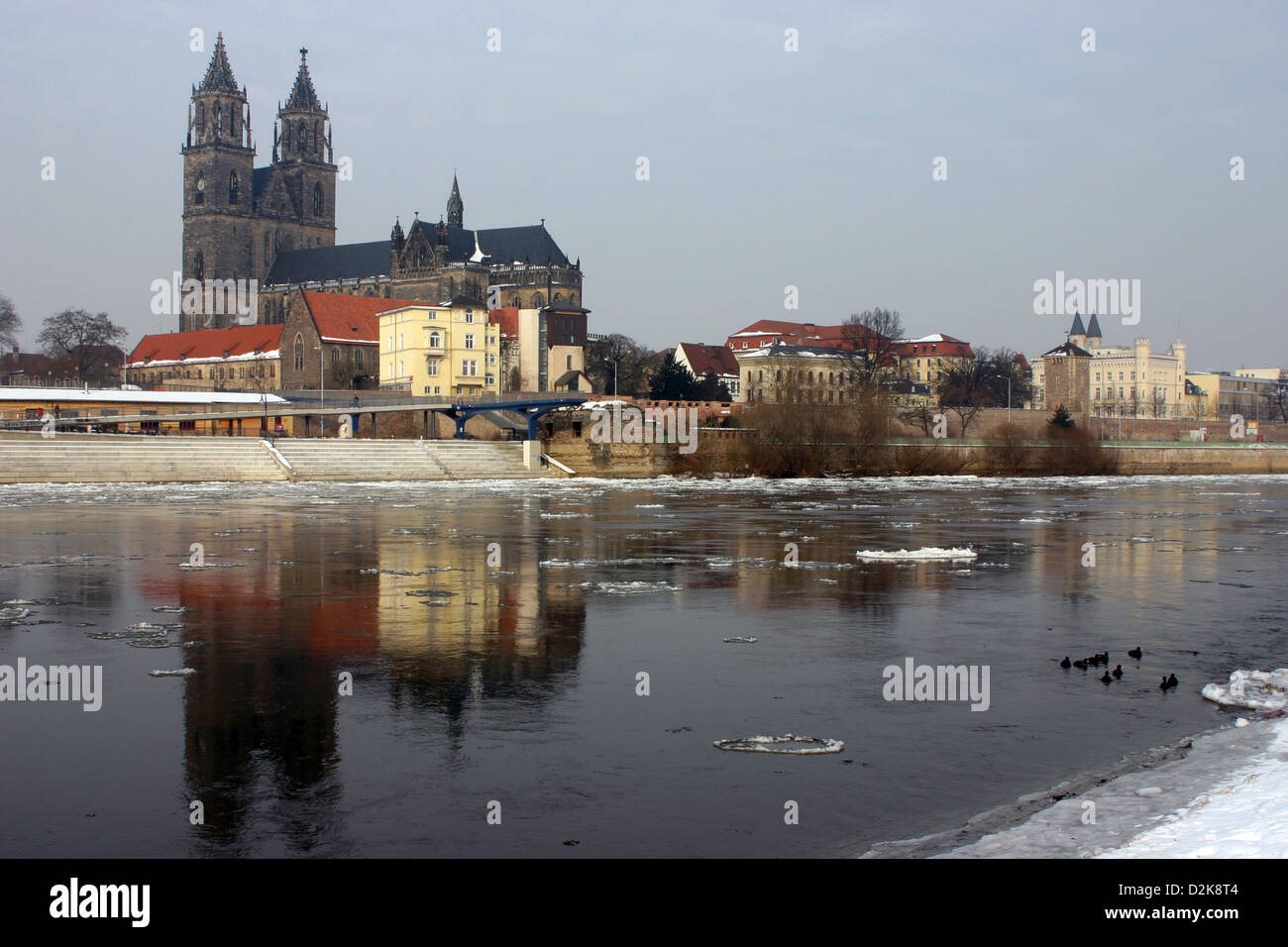 Magdeburg, Germany, the Cathedral of Magdeburg on the Elbe Stock Photo
