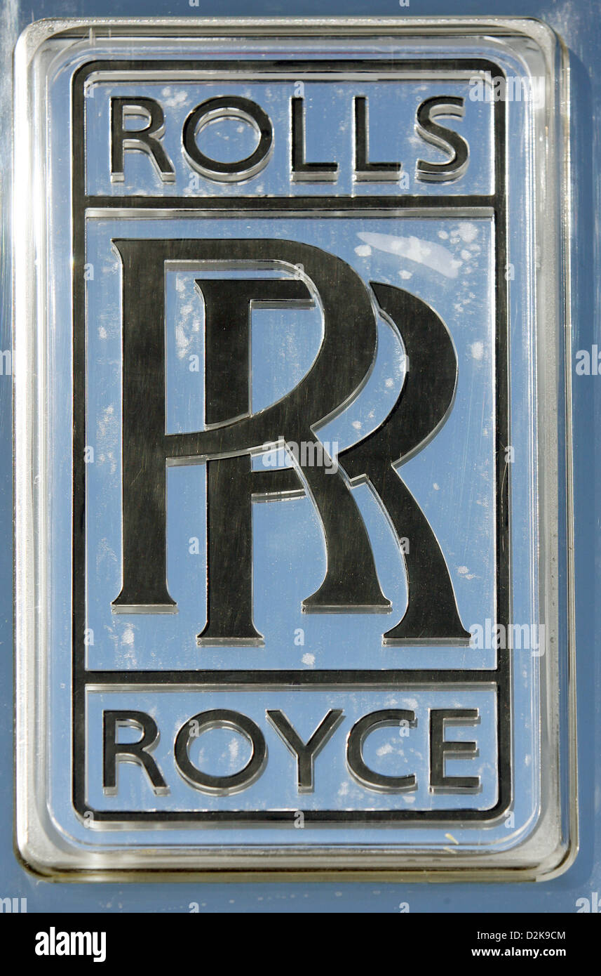 St. Moritz, Switzerland, the logo of the car maker Rolls Royce Stock Photo