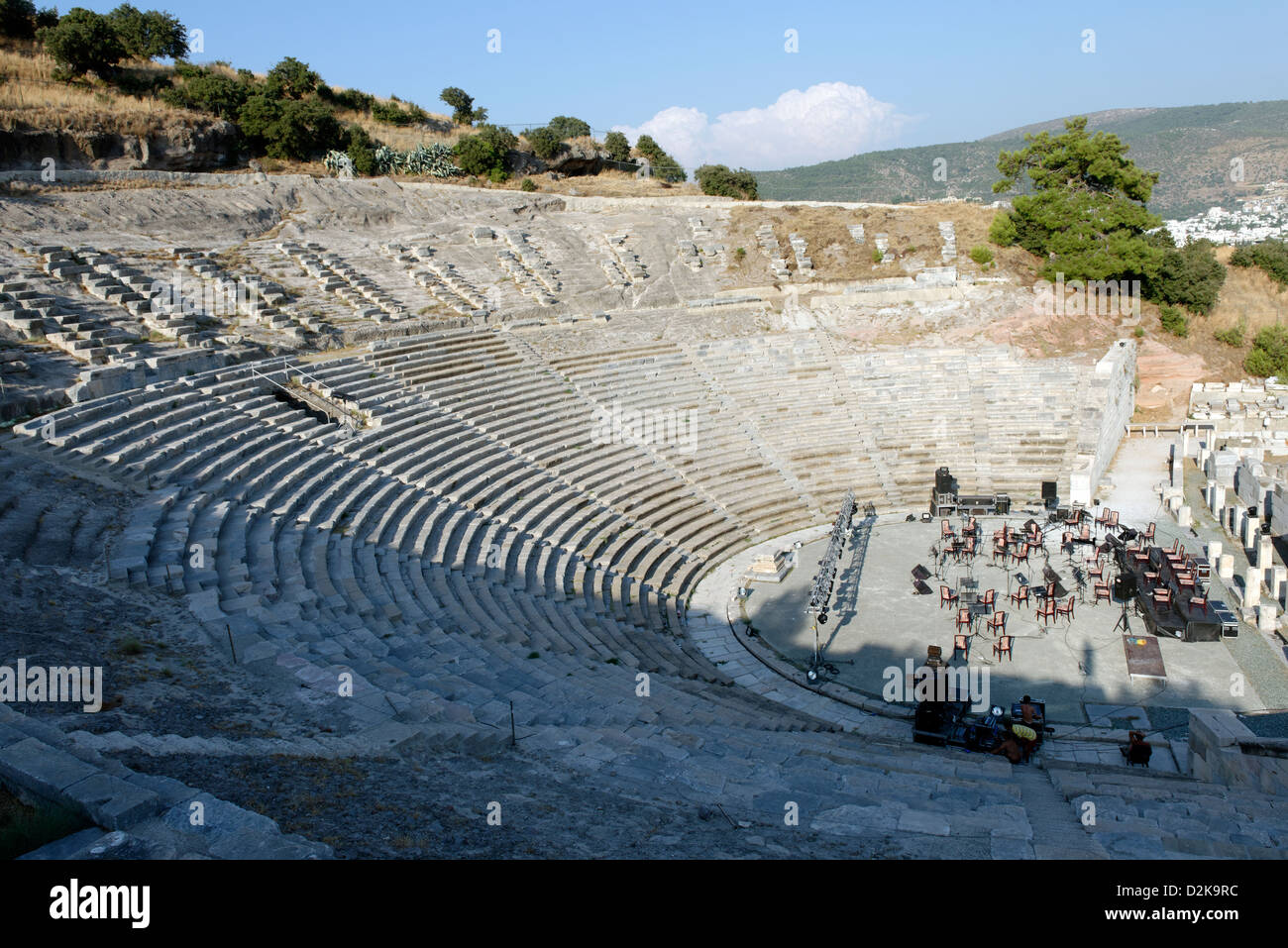 Bodrum Turkey. The Greek Classical theatre built during the reign of King Mausolus, then modified by the Romans. Stock Photo