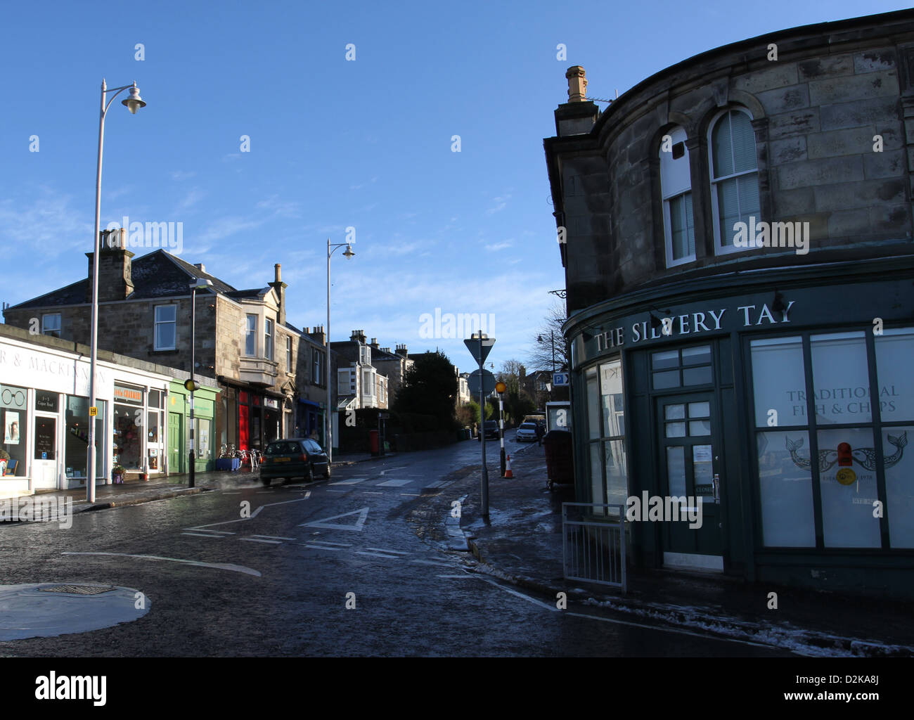 Newport on Tay street scene Fife Scotland January 2013 Stock Photo Alamy