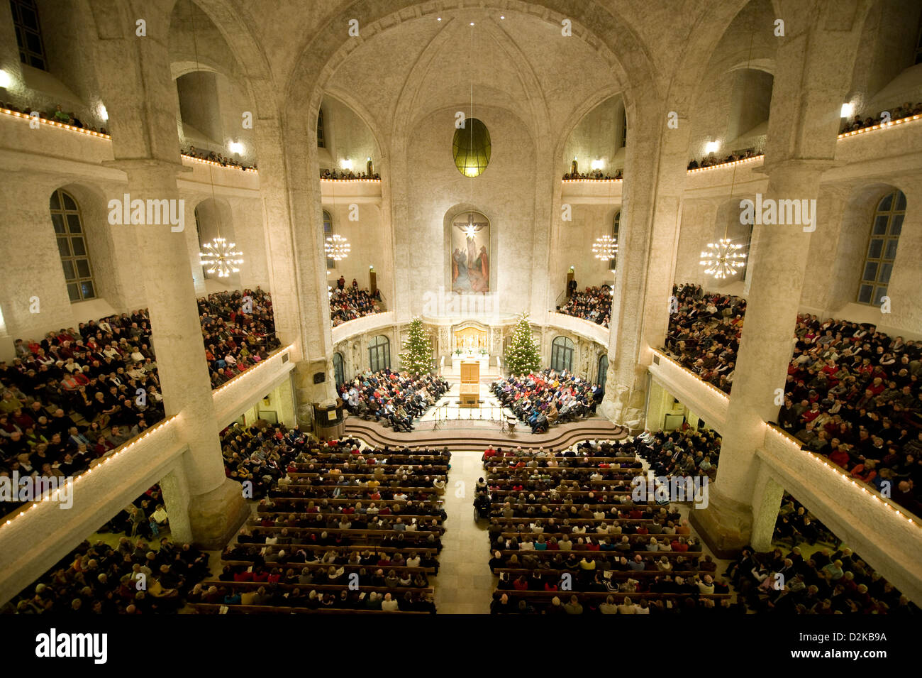 Dresden, Germany, Dresden Church of the Cross during the New Year's organ concerto Stock Photo