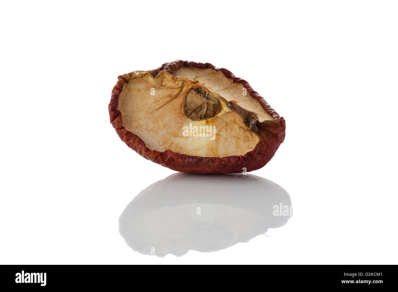 An old dried quarter of a red apple Stock Photo Alamy