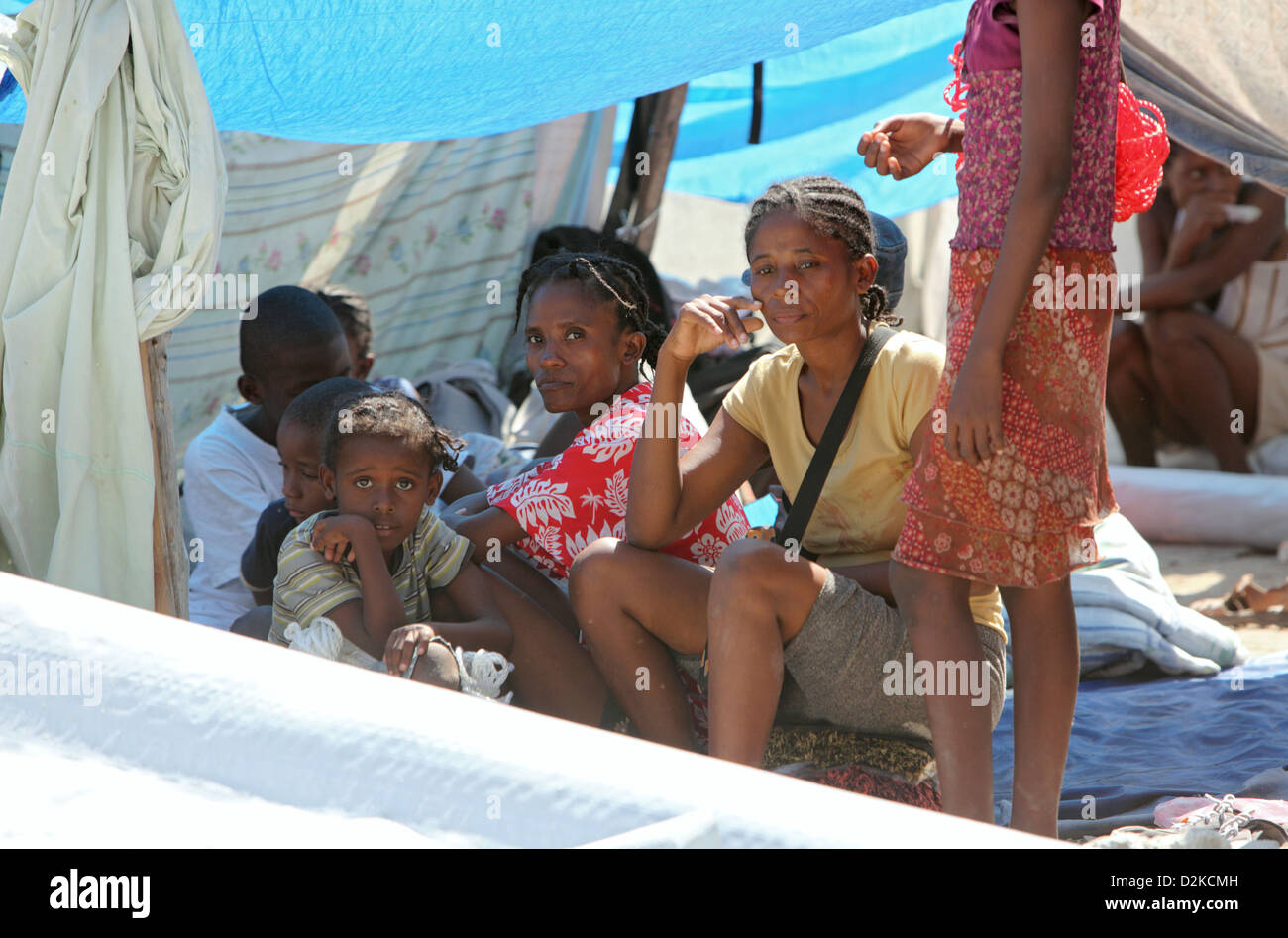 Carrefour, Haiti, victims of the earthquake camp under the open sky Stock Photo