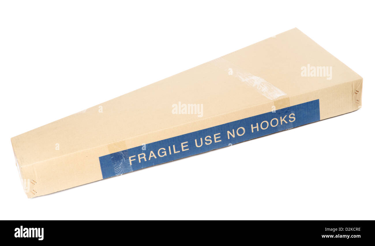 closed triangular cardboard box isolated on white Stock Photo Alamy