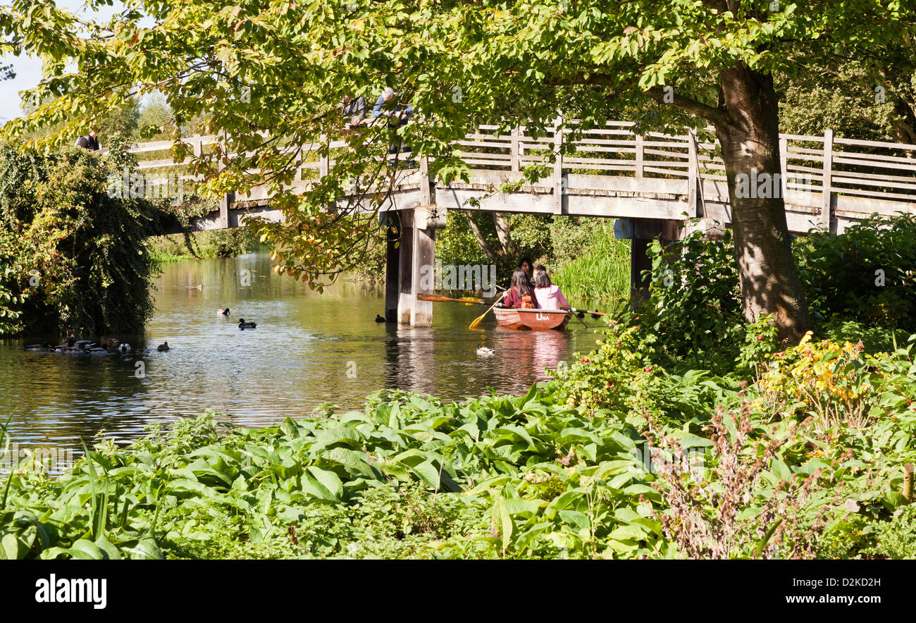 Rowing boat on the river Stour at Flatford mill, Suffolk, England Stock Photo