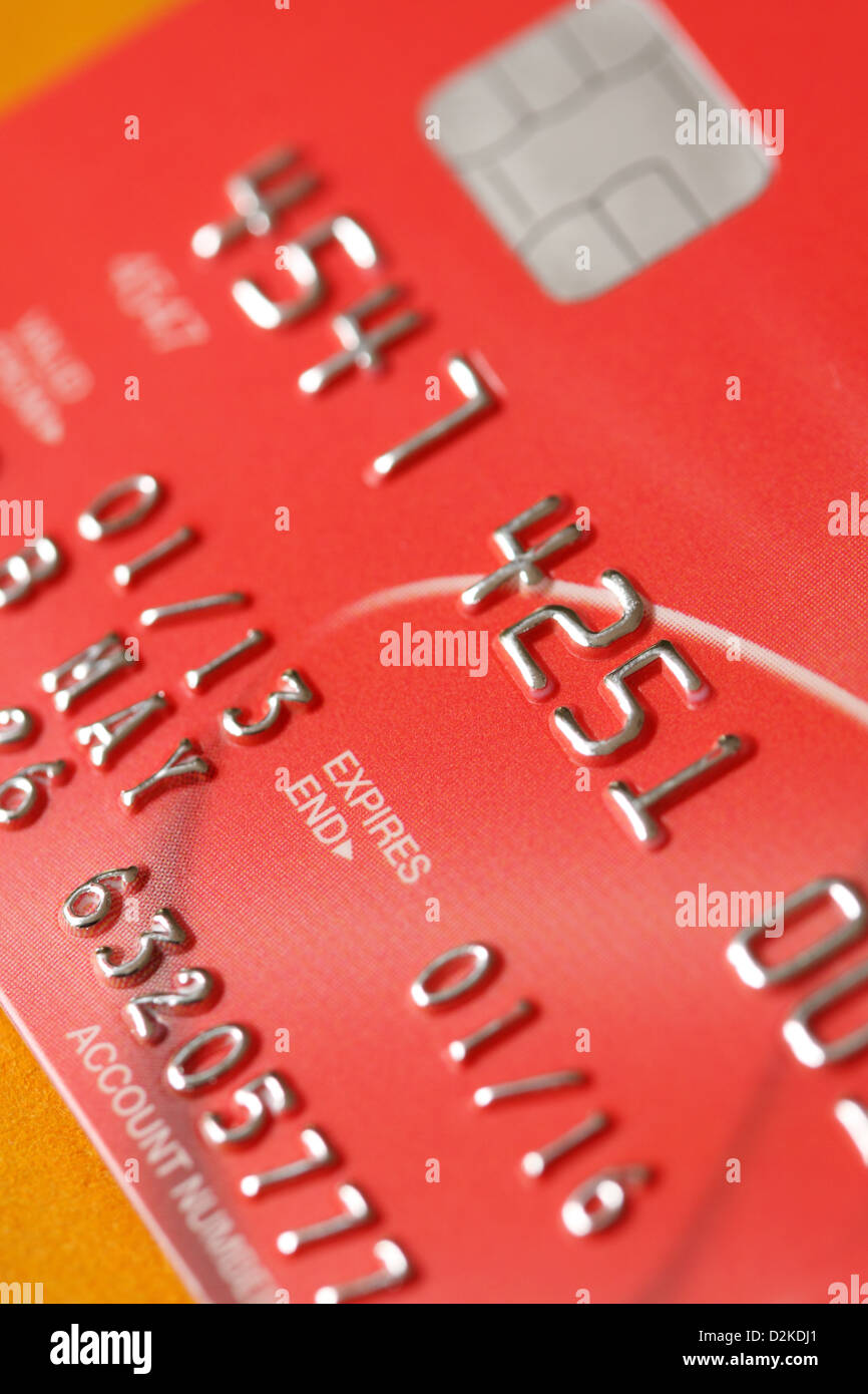 Bank debit card close up in detail Stock Photo
