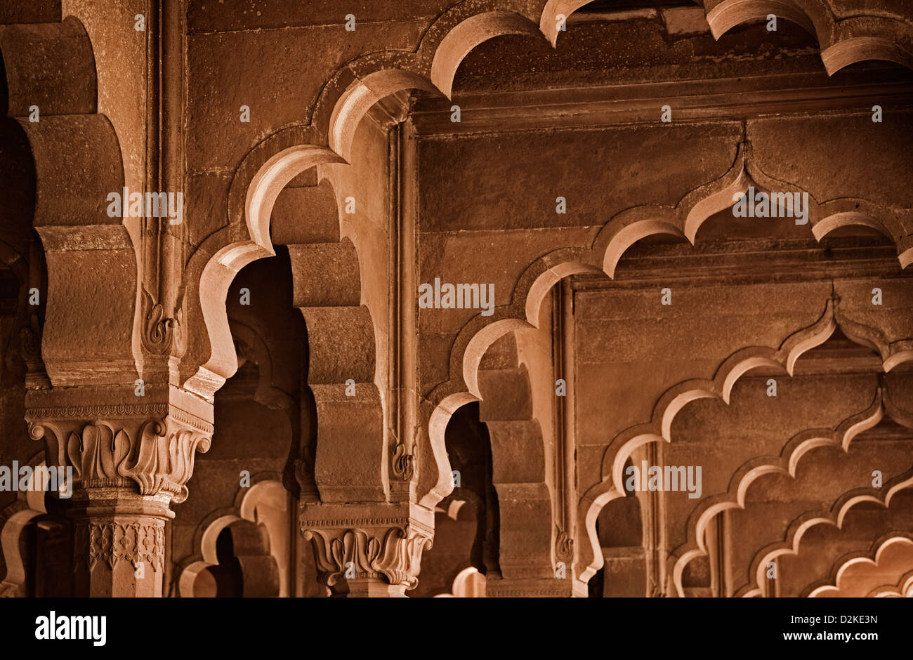 Interior parts of the building - arch in Delhi, India. Stock Photo