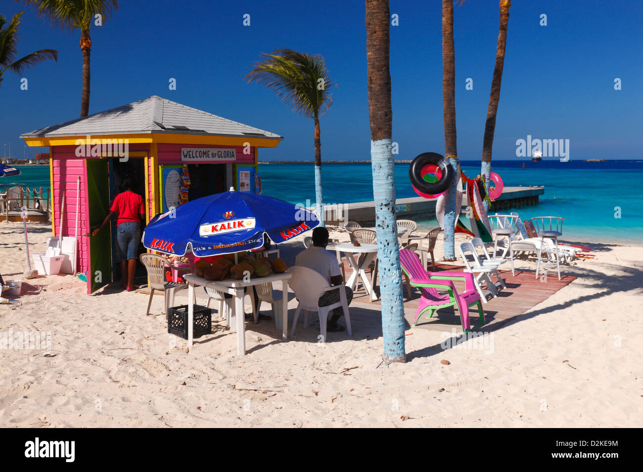 junkanoo beach in Nassau Bahamas. Stock Photo