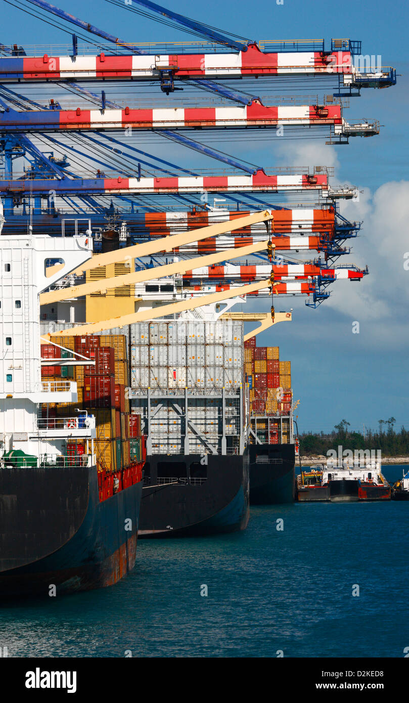 Commercial dock in Freeport Bahamas Stock Photo Alamy