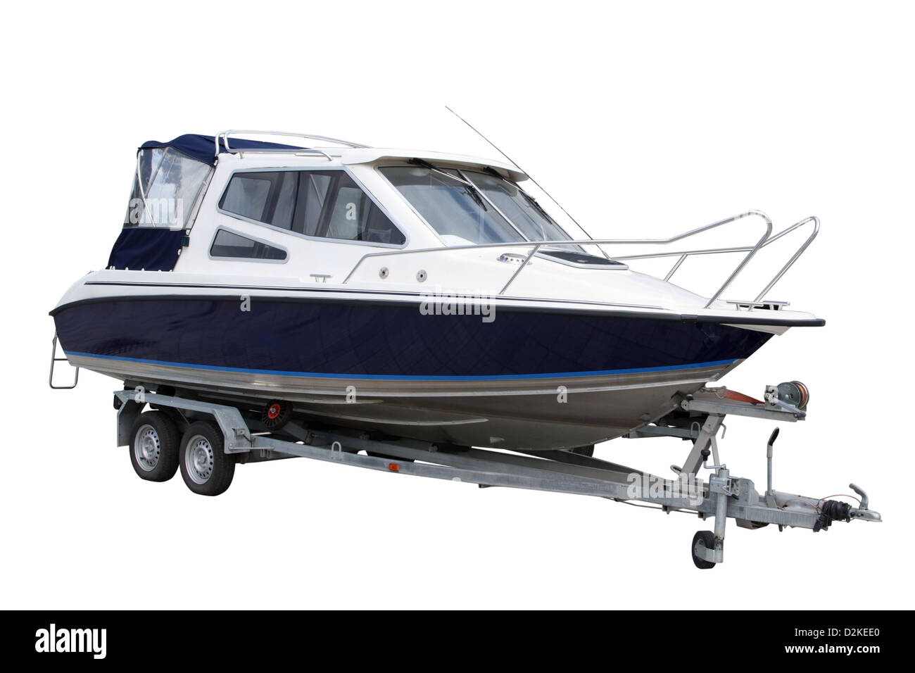 Motor yacht separately on a white background Stock Photo - Alamy