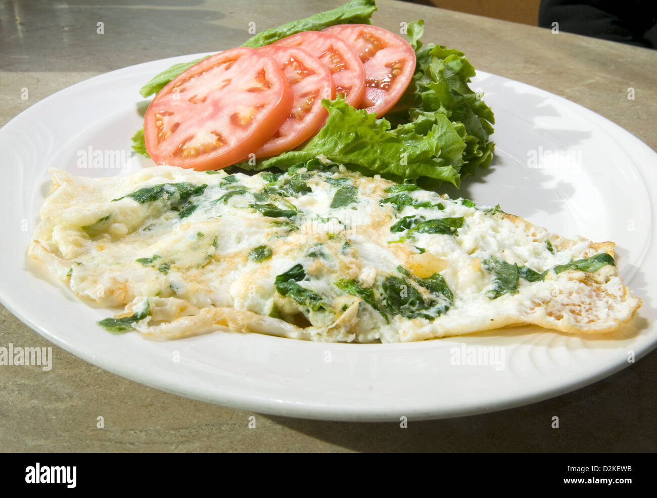 Florentine spinach egg white omelet feta cheese Stock Photo Alamy