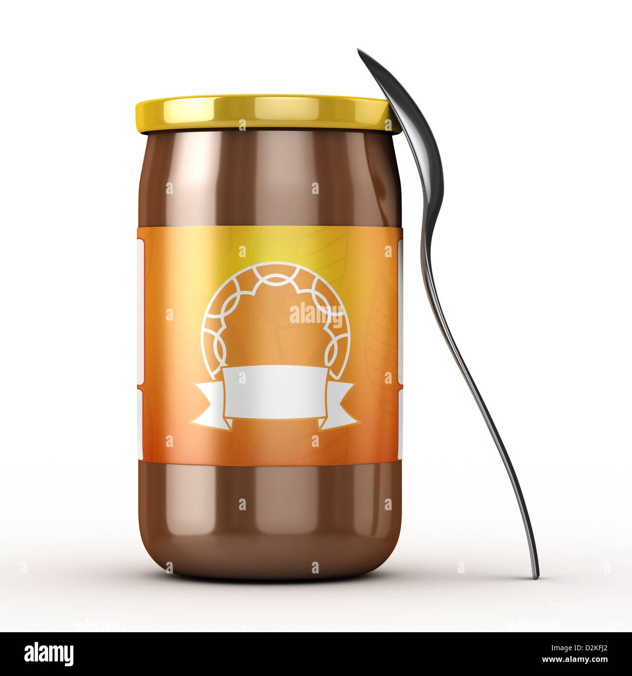 3d honey jar and spoon isolated Stock Photo Alamy