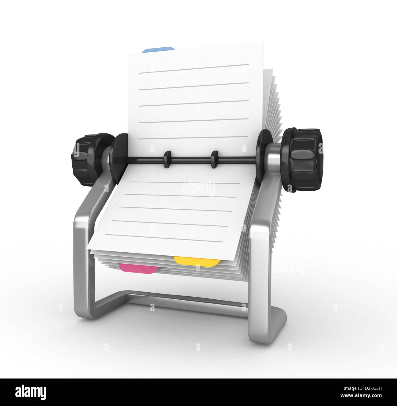 3D Rolodex on a white background isolated Stock Photo - Alamy