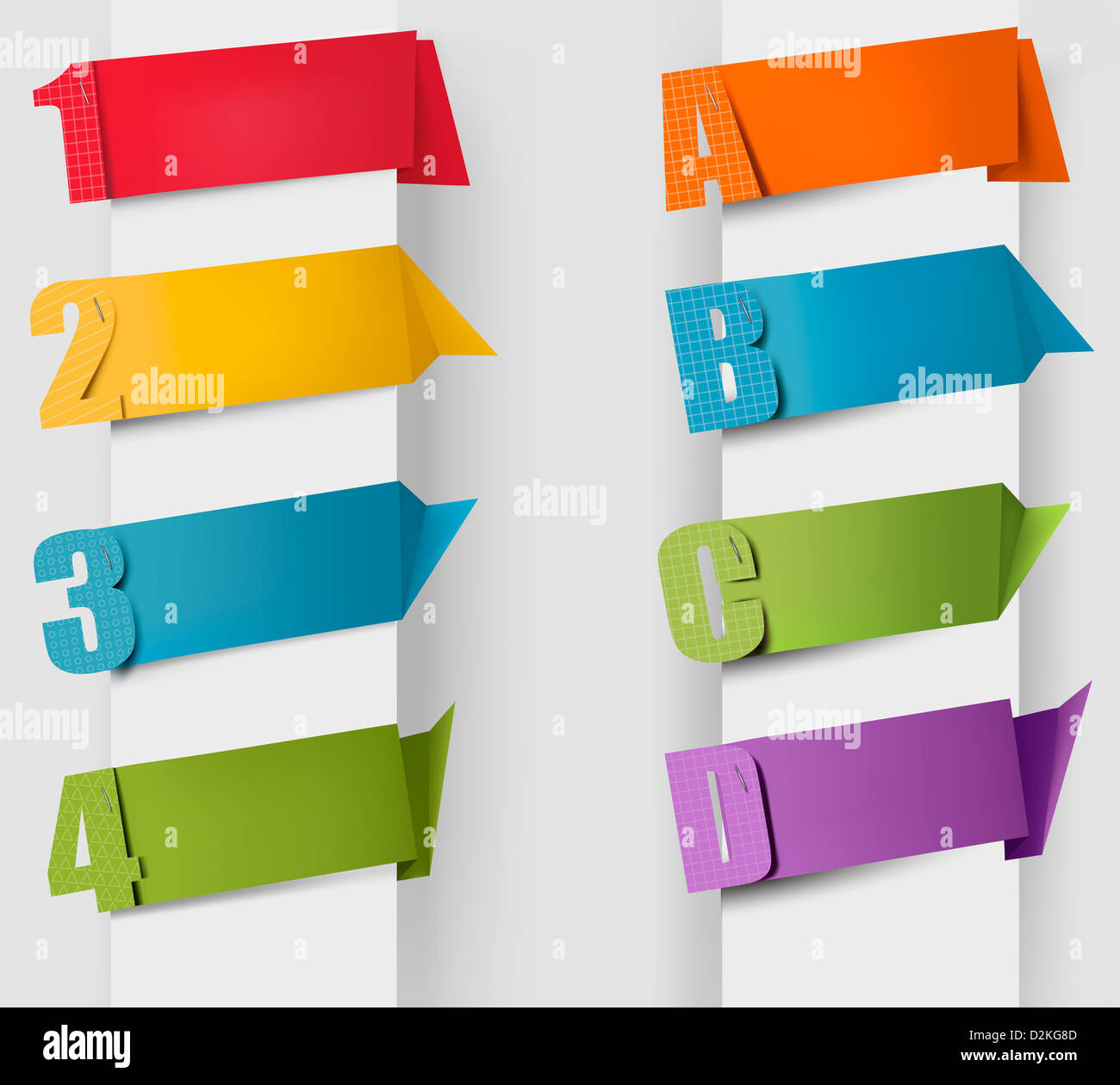 Abstract origami banners with letters and numbers Stock Photo - Alamy