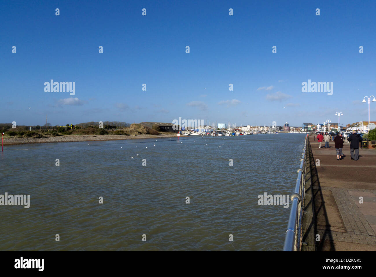 united kingdom west sussex littlehampton on sea a view of the town and harbour Stock Photo