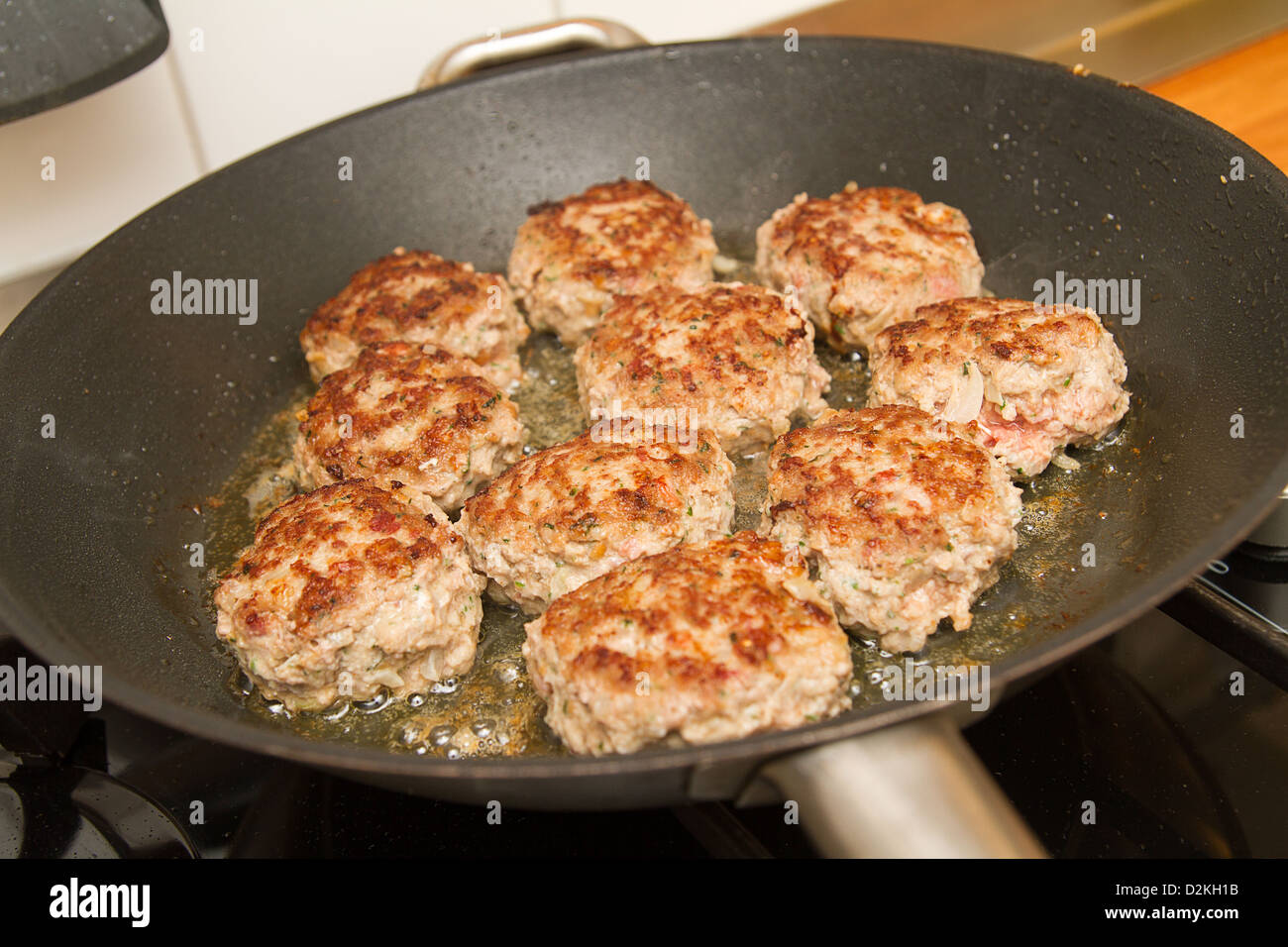 Meatballs in a pan Stock Photo