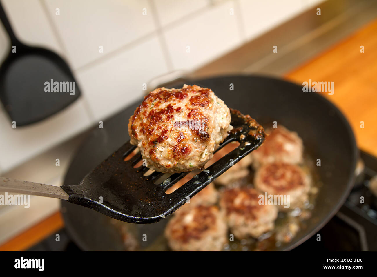 Meatballs in a pan Stock Photo