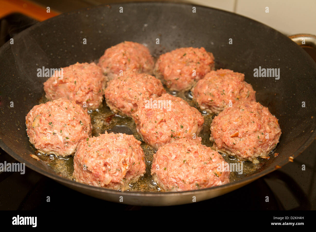 Meatballs in a pan Stock Photo