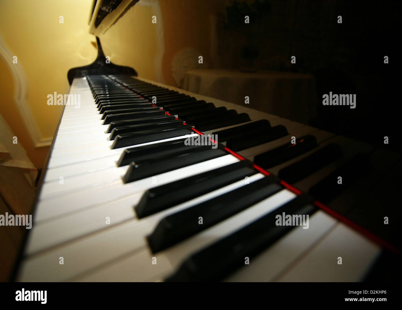 Grand piano ebony and ivory keys Stock Photo Alamy