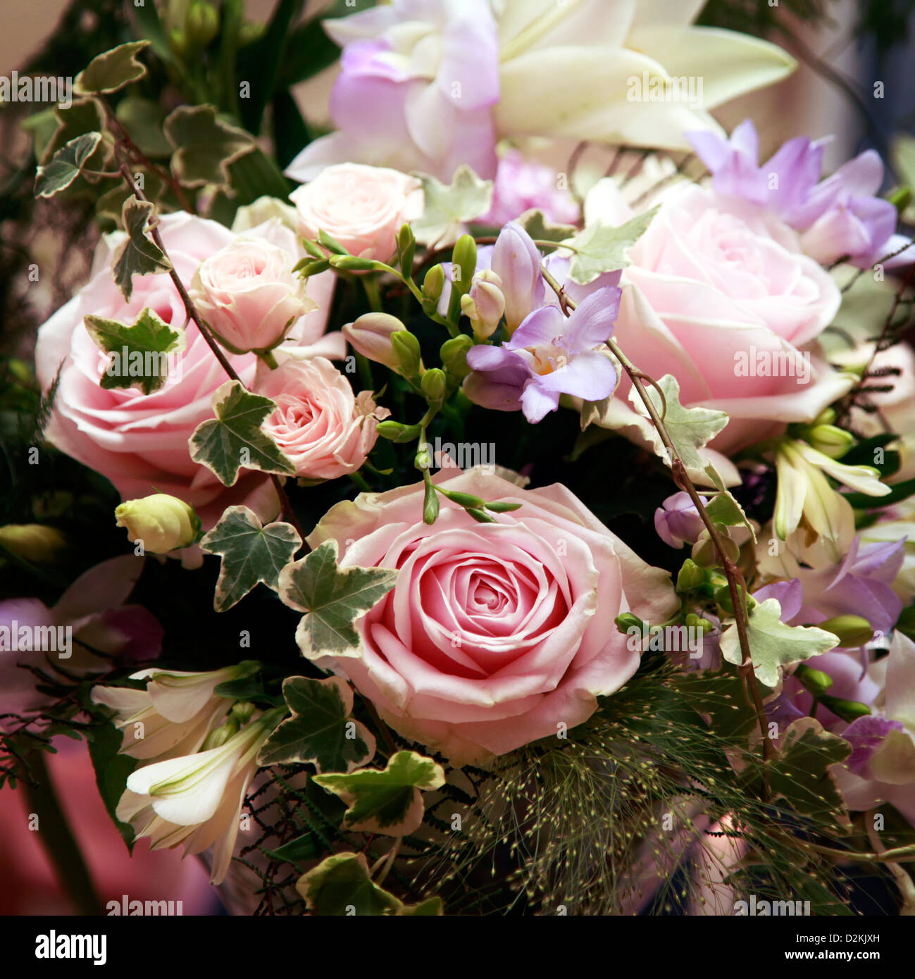 Bouquet from roses and other flowers Stock Photo - Alamy