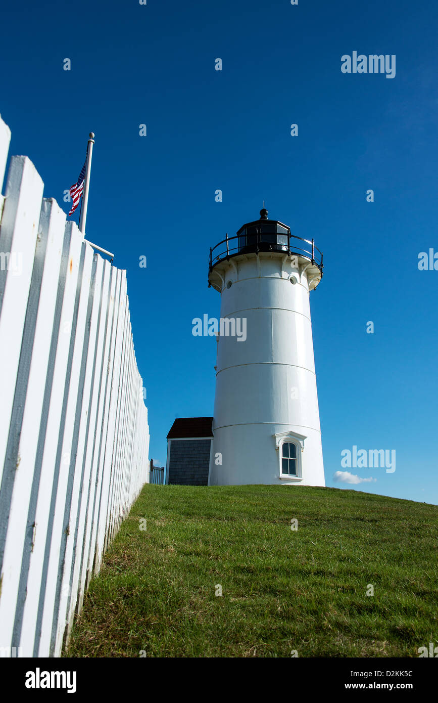 Nobska Lighthouse, Woods Hole, Cape Cod, Massachusetts, USA Stock Photo